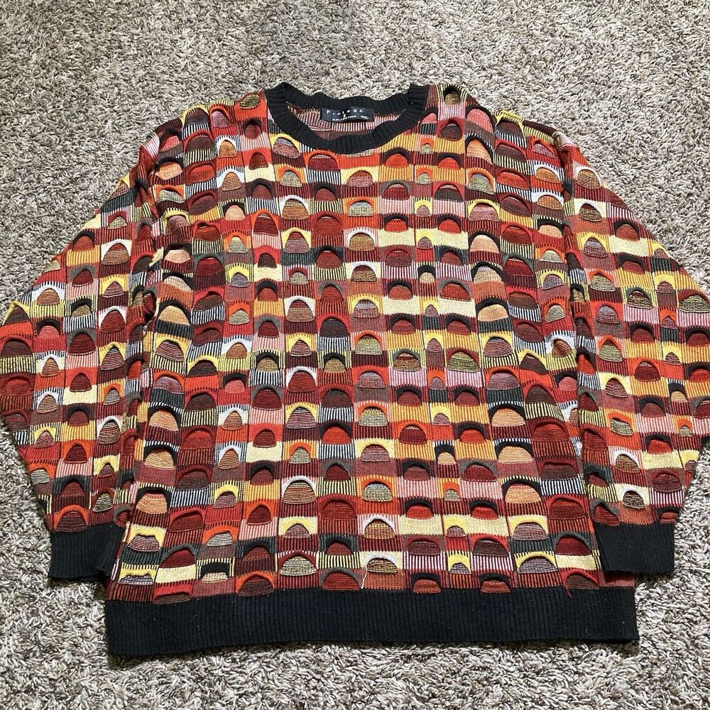 Vintage Protege Collection Sweater Mens 2XL Coogi Cosby Knit Colorful 90s USA